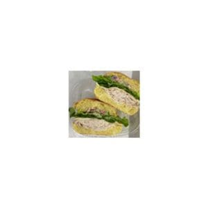 Turkey and Provolone Cheese with Lettuce and Homemade Cranberry Sauce on a Egg Twist Roll